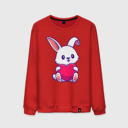 Свитшот хлопковый мужской Heart rabbit, цвет: красный