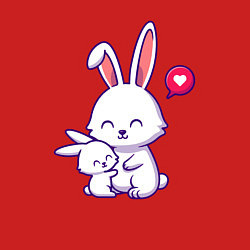 Свитшот хлопковый мужской Милые зайчишки, цвет: красный — фото 2