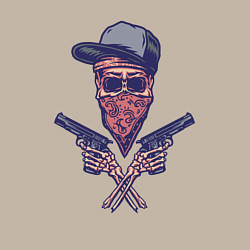 Свитшот хлопковый мужской Gangsta skull, цвет: миндальный — фото 2
