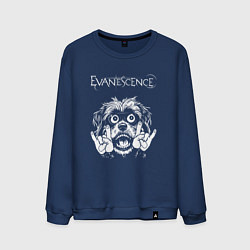 Свитшот хлопковый мужской Evanescence rock dog, цвет: тёмно-синий