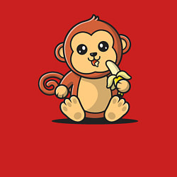 Свитшот хлопковый мужской Мартышка и банан, цвет: красный — фото 2