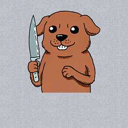 Свитшот хлопковый мужской Веселая собачка с ножом, цвет: меланж — фото 2