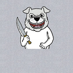 Свитшот хлопковый мужской Пес маньяк с ножом, цвет: меланж — фото 2