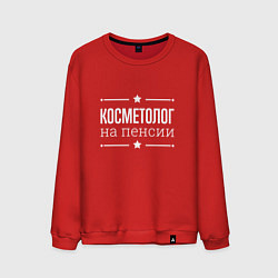 Свитшот хлопковый мужской Косметолог - на пенсии, цвет: красный