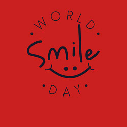 Свитшот хлопковый мужской Всемирный день улыбок, цвет: красный — фото 2