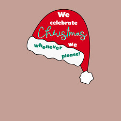 Свитшот хлопковый мужской Шапка Санта Клауса - мы празднуем Рождество когда, цвет: пыльно-розовый — фото 2