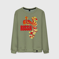 Свитшот хлопковый мужской Russia, цвет: авокадо