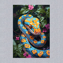 Свитшот хлопковый мужской Змея в зелени, цвет: меланж — фото 2