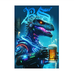 Свитшот хлопковый мужской Cyber beersaur with a mug of beer, цвет: белый — фото 2