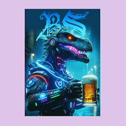 Свитшот хлопковый мужской Cyber beersaur with a mug of beer, цвет: лаванда — фото 2