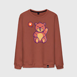 Свитшот хлопковый мужской Lovely bear, цвет: кирпичный