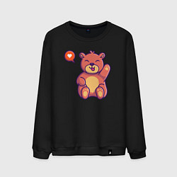 Свитшот хлопковый мужской Lovely bear, цвет: черный