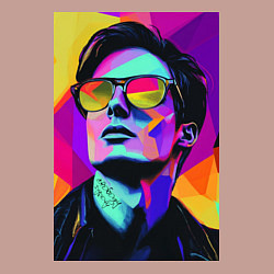 Свитшот хлопковый мужской Портрет Дурова pop art, цвет: пыльно-розовый — фото 2
