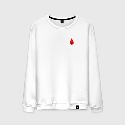Свитшот хлопковый мужской Группа крови: третья положительная, цвет: белый