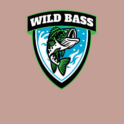 Свитшот хлопковый мужской Wild bass fishing, цвет: пыльно-розовый — фото 2