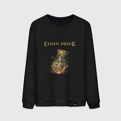 Свитшот хлопковый мужской Elden drink meme, цвет: черный