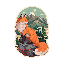 Свитшот хлопковый мужской Лиса и горы, цвет: белый — фото 2