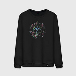Свитшот хлопковый мужской Mindbender mountains skull, цвет: черный
