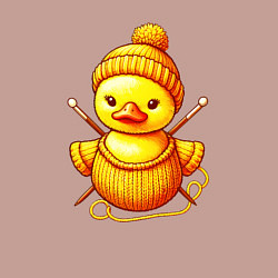 Свитшот хлопковый мужской Нейросеть - вязаный утёнок, цвет: пыльно-розовый — фото 2