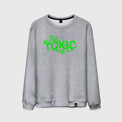 Свитшот хлопковый мужской Toxic text, цвет: меланж