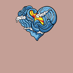 Свитшот хлопковый мужской Сердце моря, цвет: пыльно-розовый — фото 2