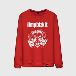 Свитшот хлопковый мужской Limp Bizkit rock dog, цвет: красный