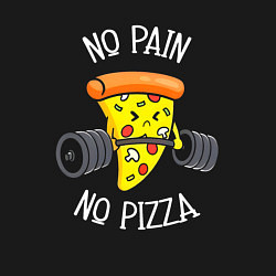 Свитшот хлопковый мужской No pain - no pizza, цвет: черный — фото 2