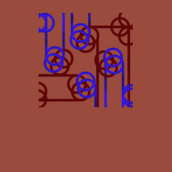 Свитшот хлопковый мужской Абстракция красно-синих линий, цвет: кирпичный — фото 2