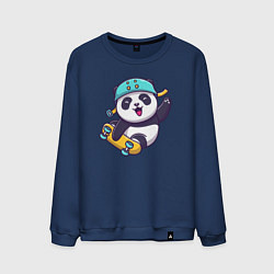 Свитшот хлопковый мужской Skater panda, цвет: тёмно-синий