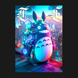 Свитшот хлопковый мужской Cool Totoro - cyberpunk, цвет: черный — фото 2