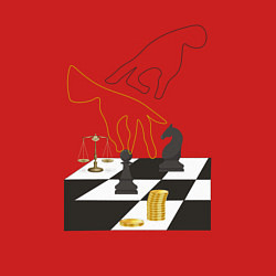 Свитшот хлопковый мужской Шахматная доска с фигурами, цвет: красный — фото 2