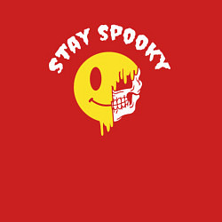 Свитшот хлопковый мужской Stay spooky смайл эмодзи, цвет: красный — фото 2