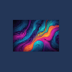 Свитшот хлопковый мужской Перья эбру абстракция, цвет: тёмно-синий — фото 2