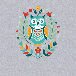 Свитшот хлопковый мужской Сова в скандинавском стиле, цвет: меланж — фото 2