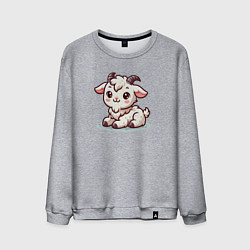 Свитшот хлопковый мужской Милый козлик, цвет: меланж