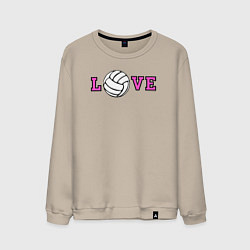 Свитшот хлопковый мужской Love volley, цвет: миндальный