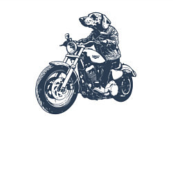 Свитшот хлопковый мужской Такса байкер на мотоцикле чоппере, цвет: белый — фото 2