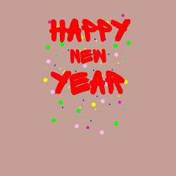 Свитшот хлопковый мужской Happy New Year ярко-красным, цвет: пыльно-розовый — фото 2