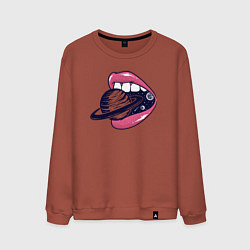 Свитшот хлопковый мужской Вкус Сатурна, цвет: кирпичный
