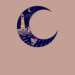 Свитшот хлопковый мужской Лунный маяк, цвет: пыльно-розовый — фото 2