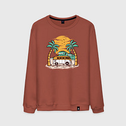 Свитшот хлопковый мужской Остров хиппи, цвет: кирпичный