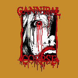 Свитшот хлопковый мужской Cannibal corpse - woman face, цвет: горчичный — фото 2