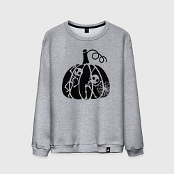 Свитшот хлопковый мужской Скелеты в тыкве, цвет: меланж