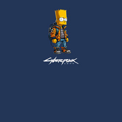 Свитшот хлопковый мужской Bart Simpson cyberpunk, цвет: тёмно-синий — фото 2