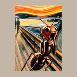 Свитшот хлопковый мужской Муравей кричит на картине Эдварда Мунка - мем иску, цвет: миндальный — фото 2