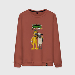 Свитшот хлопковый мужской Барашек Шон с битцером, цвет: кирпичный