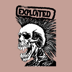 Свитшот хлопковый мужской The exploited skull, цвет: пыльно-розовый — фото 2