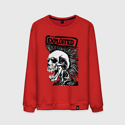Свитшот хлопковый мужской The exploited skull, цвет: красный