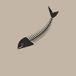 Свитшот хлопковый мужской Рыбный скелет, цвет: миндальный — фото 2