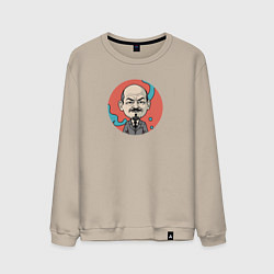 Свитшот хлопковый мужской Портрет Владимира Ленина, цвет: миндальный